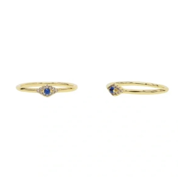 18K Gold Plated Paloma Evil Eye Ring - Picture 3 of 5